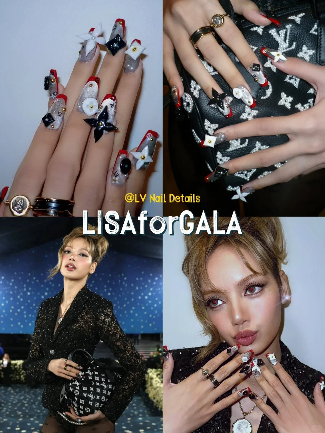 METGALA 2025 LISA Louis Vuitton Nail Art