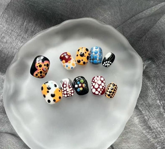 Polka Dot Colourful Nail Designs